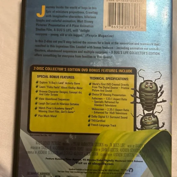 💖3/$15 Disney Pixar A Bugs Life DVD 2 disc set - Picture 4 of 6